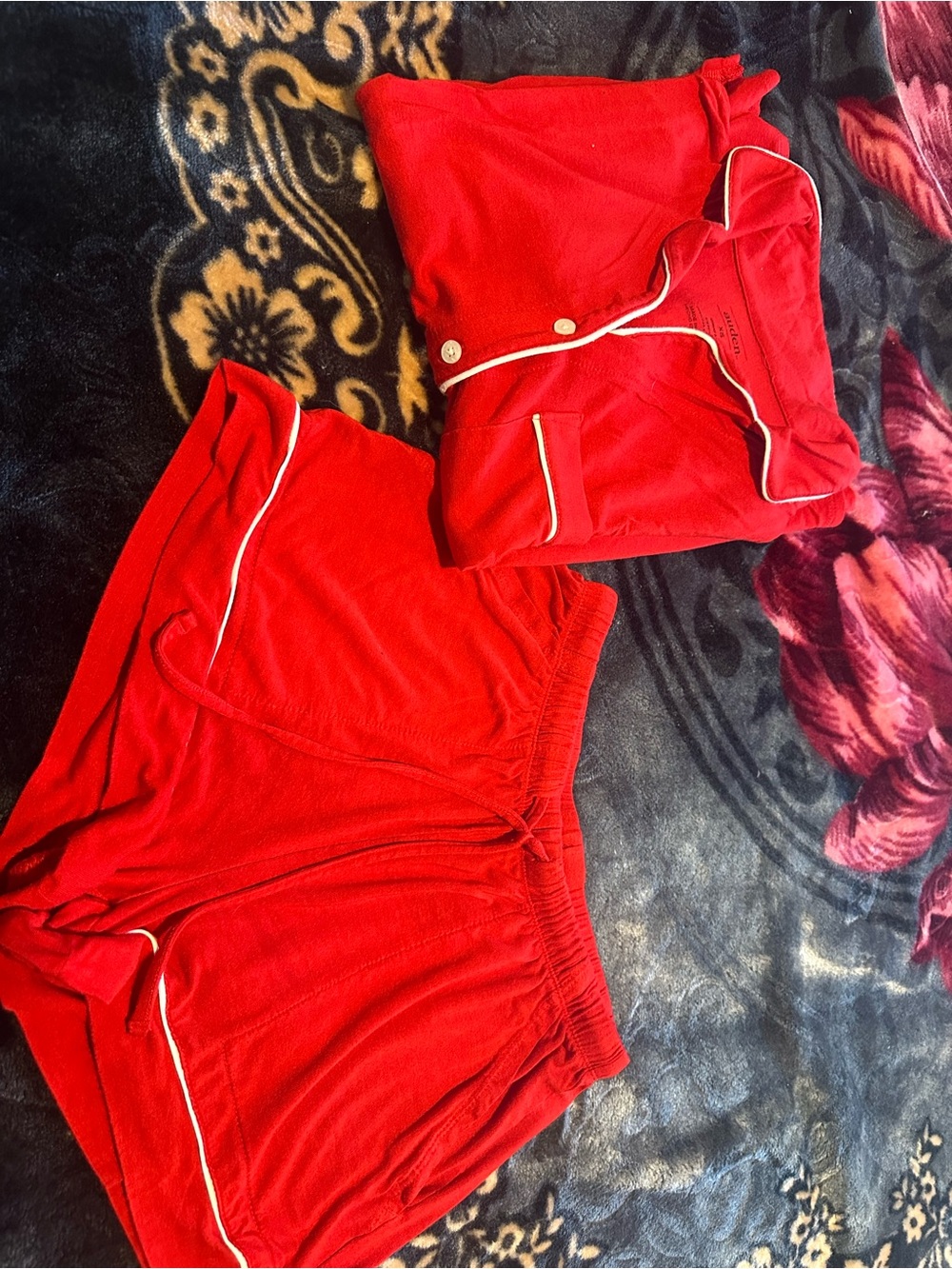 Auden Red Short-Sleeve Pajama Short Set